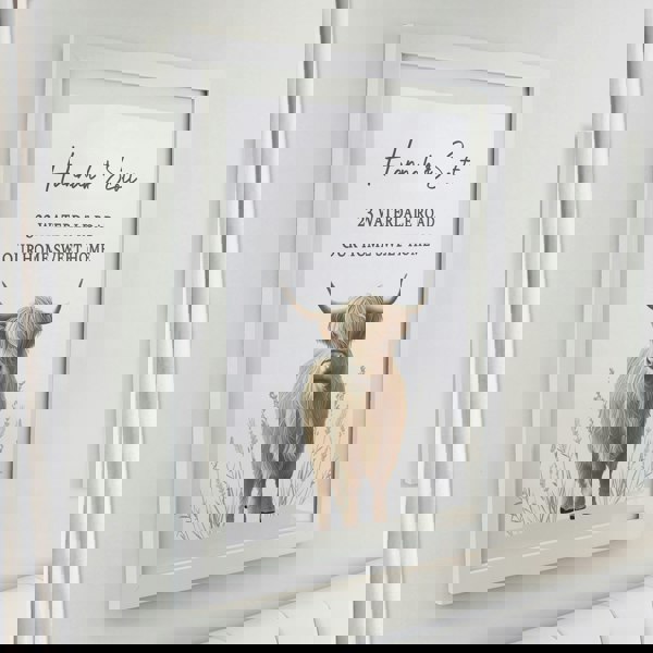 Personalised Memento Company Personalised Highland Cow White Poster Frame