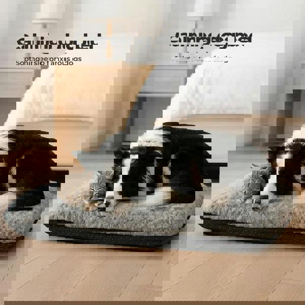 Skylos Pet Bed Dog Calming Cushion Anti Anxiety Warm Plush Removable Washable