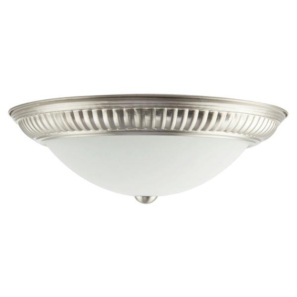Modern LED IP44 Flush Ceiling Light in Satin Nickel with Sensor Image 5
