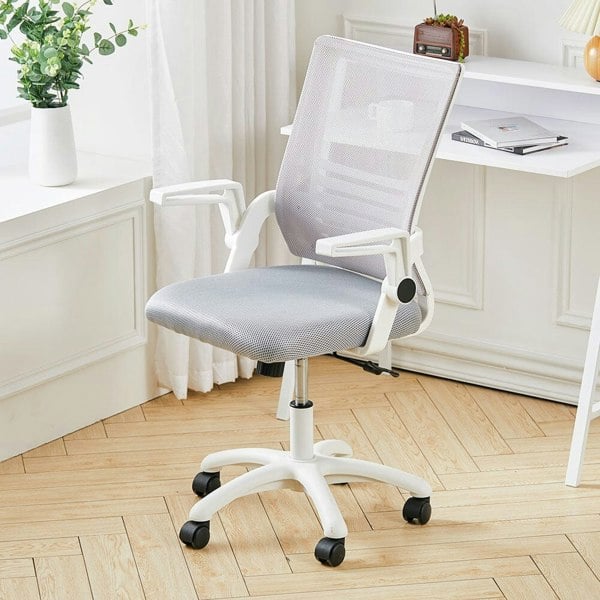Mesh Back Ergonomic Office Chair with Folding Armrests Home Office Chairs Living and Home