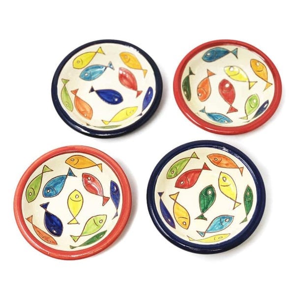 Signature - Coloured Fish - Sets Of 4  Mini Tapas Bowls 10Cm