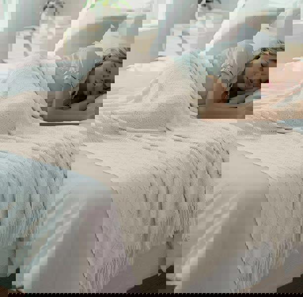 Anyhouz Anycozy White Faux Cashmere Throw Blanket Sofa Cover 150x230cm