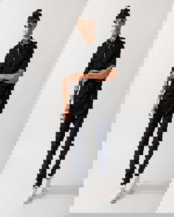 Armani Exchange Armani Exchange Mens A|X Monogram Contrast Tipped Polo Shirt