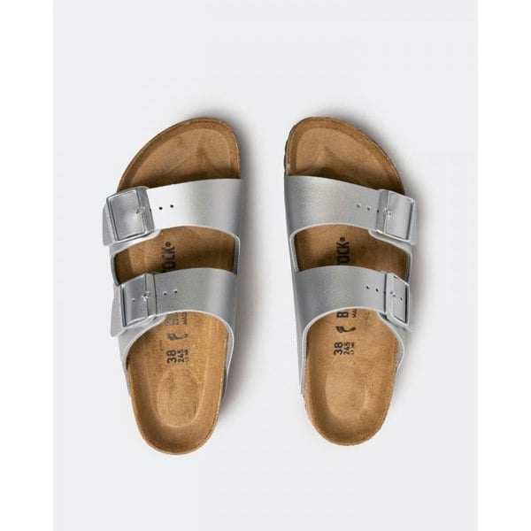Birkenstock Arizona Birko-Flor Metallic Womens Sandals - Silver