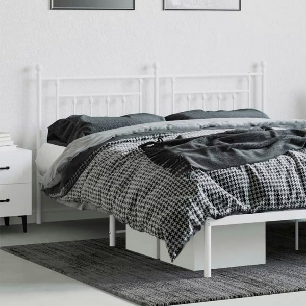 Berkfield Metal Headboard White 160 cm
