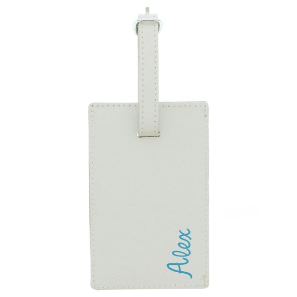 Personalised Memento Company Personalised Blue Name Cream Luggage Tag