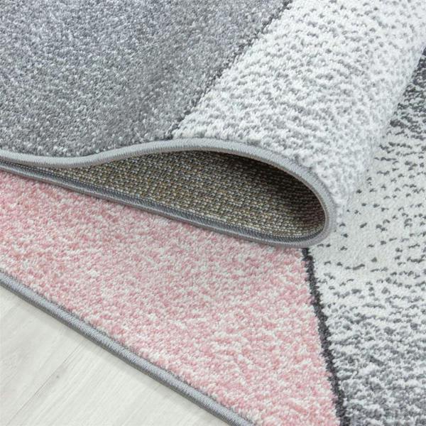 Viva Rugs Blush Pink Grey Rug Pastel Geometric Carpet Large Small Living Room Bedroom Area Mat