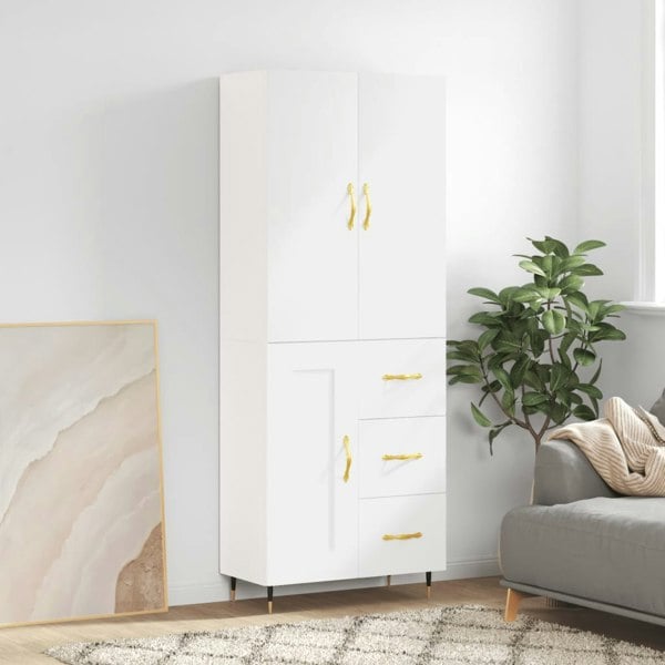 Berkfield Highboard White 69.5x34x180 cm Engineered Wood