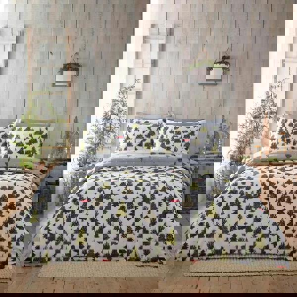 Furn Evergreen Brushed Cotton Duvet Cover Set - Pine Green