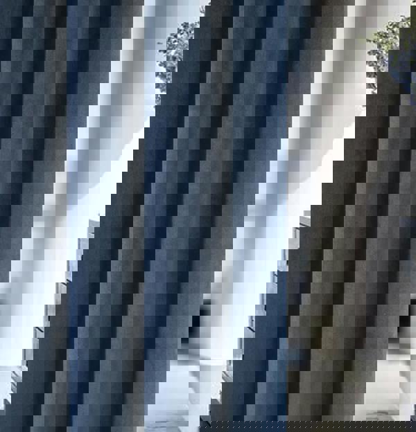 Enhanced Living Navy 100% Blackout Luxury Supersoft Velvet Thermal Tape Top Curtains for Living Room & Bedrooms