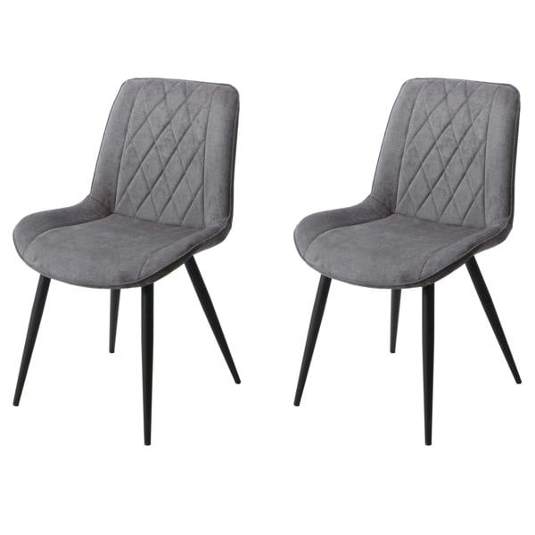 Core Products Pair of Aspen Diamond Stitch Upholstered Fabric Chairs