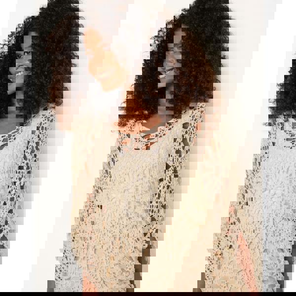 Blue Vanilla Crochet Detailed Kimono Top