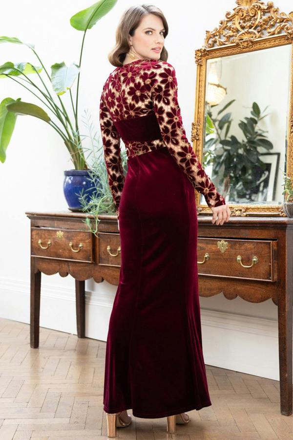 HotSquash Velvet Embroidered Gown