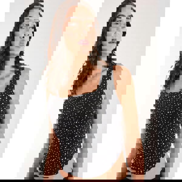 Pink Vanilla Diamante Denim Crop Top