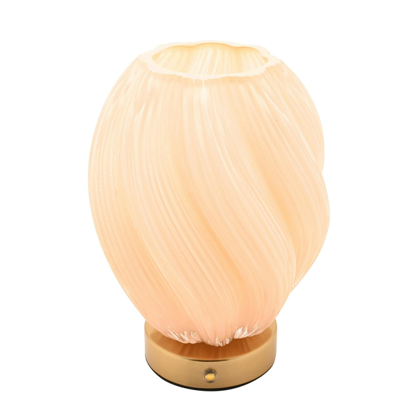 Hestia Swirl Glass LED Rechargeable Touch Lamp
