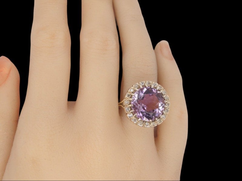 Vintage Tom A large Amethyst and Diamond cluster ring