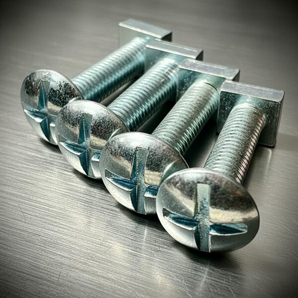 Fixaball Dome Roofing Bolts Slotted Cross Square Nut BZP 4.8 M5 M6 M8 M10