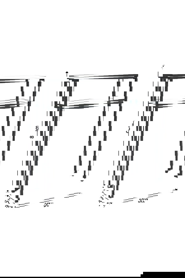 Living and Home Modern Two Layer Multi-function Tempered Glass Console Table