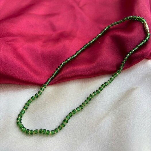 The Colourful Aura Green Crystal Quartz Tassel Mala Necklace
