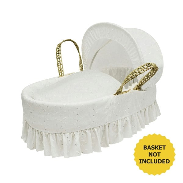 Kinder Valley Broderie Anglaise Cream Moses Basket Bedding Set