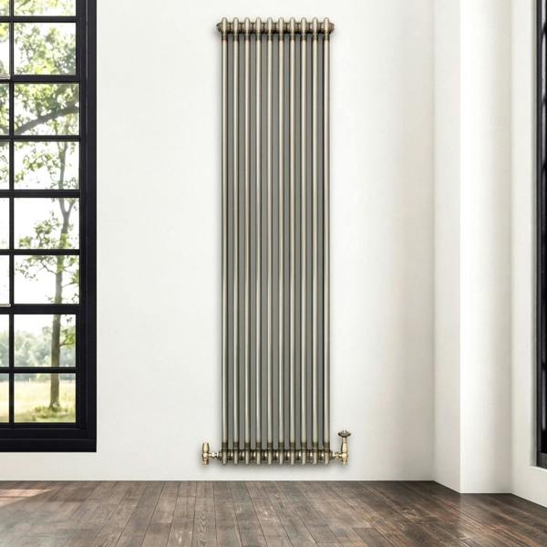 Monstershop Traditional 2 Column Radiator - 1800 x 470mm - Raw Metal