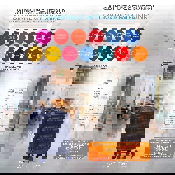 Flight Knight 45x36x20cm Hard Case Bubble Carry On Suitcase EasyJet Free Cabin Bag