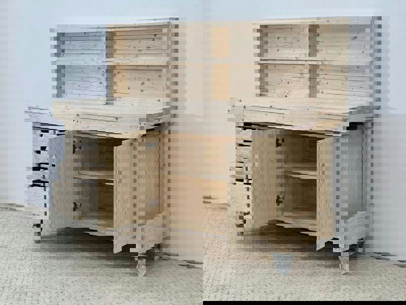 Acorn Heavy-Duty Cupboard Workbench (V.1) – Sturdy Wooden Workbench with Two-Door Cupboard, Multiple Drawers, and Optional Back Panel or Pegboard, Ideal for Garages, Workshops, and Sheds