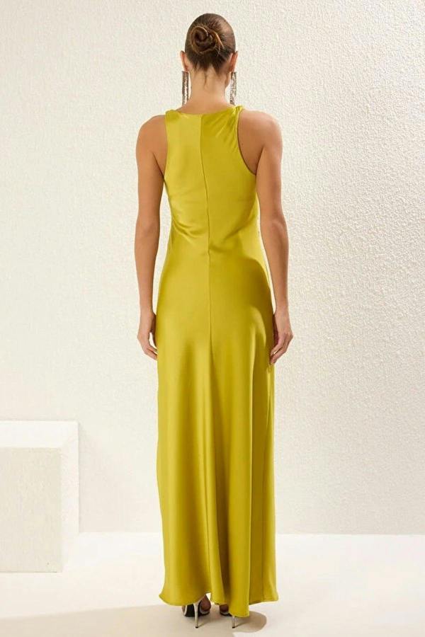 WOVCOR Satin Maxi Evening Dress