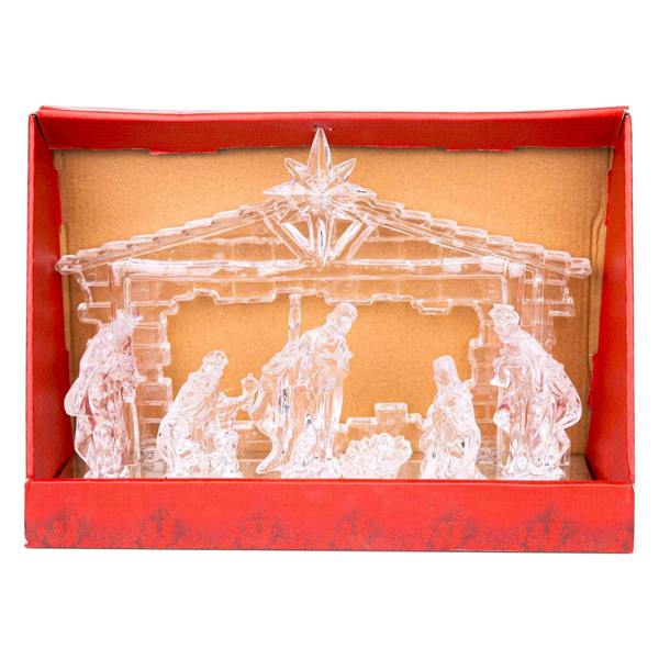 5cm Acrylic Light Up Nativity Scene with LED Auto Changing Lights and Festive Carol Music image 2