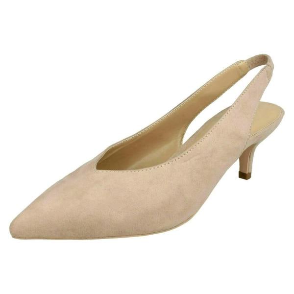 Spot On Ladies Spot On Kitten Heel Slingback Shoes F90049