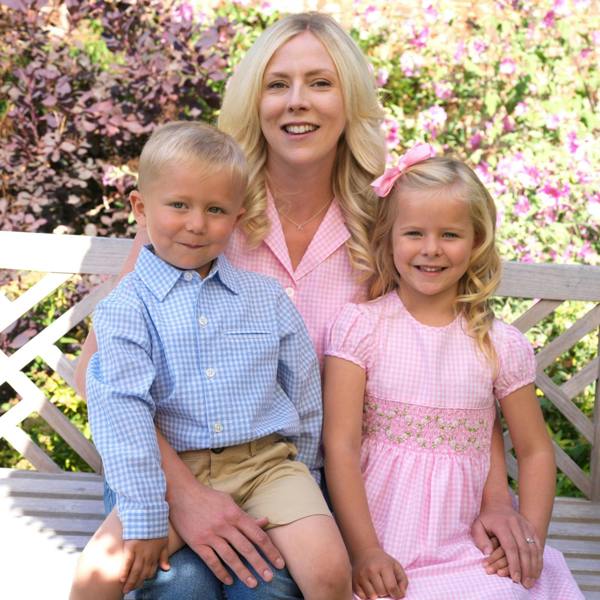Rachel Riley Pink Gingham Smocked Dress