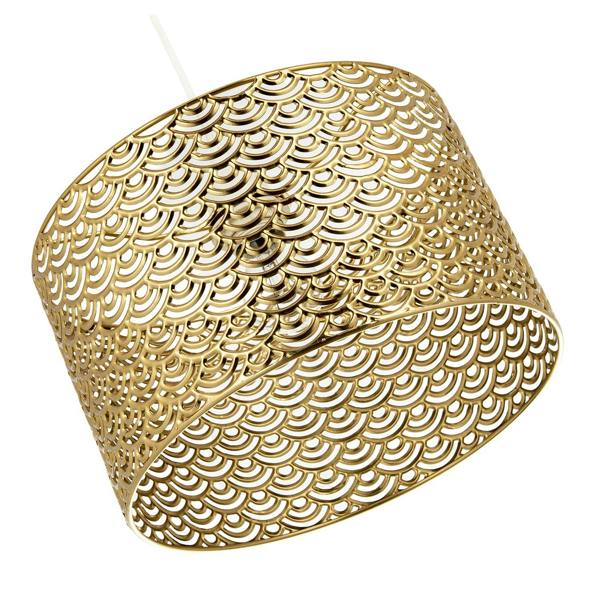 Art Deco Styled Pendant Ceiling Light Shade in Polished Gold Plated Image 8