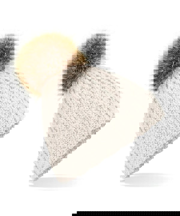 Beechfield Women's Snowfall Rib Knit Acrylic Pom Beanie {BC412}