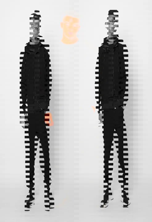 Valere Milano Luxe Clean Zip Hoodie - Black