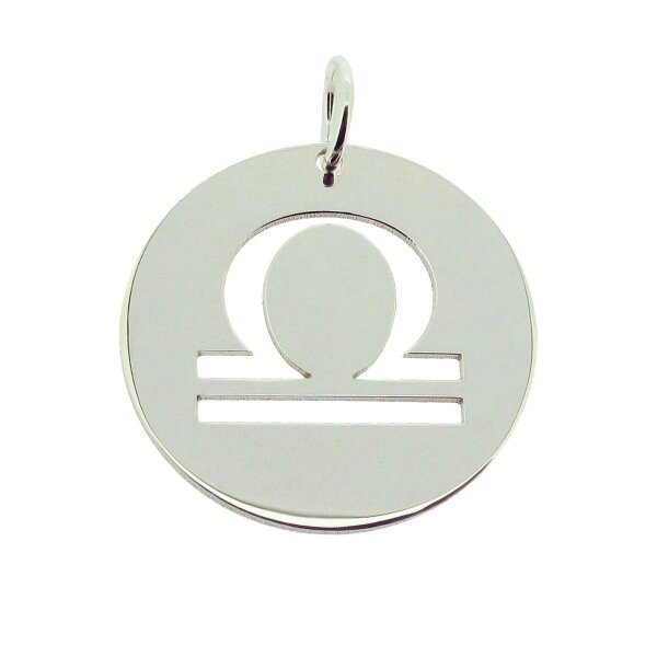 Christopher James of London Sterling Silver 24mm Round Zodiac Pendant With Optional Chain