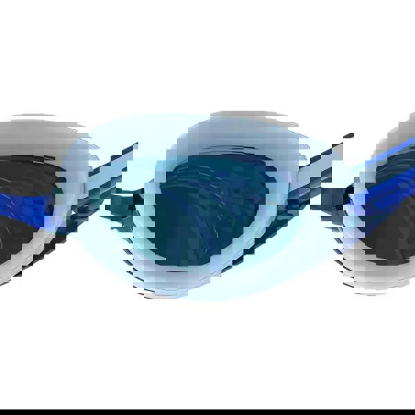 Speedo Vanquisher 3.0 mirrored swim goggle with blue-white frame