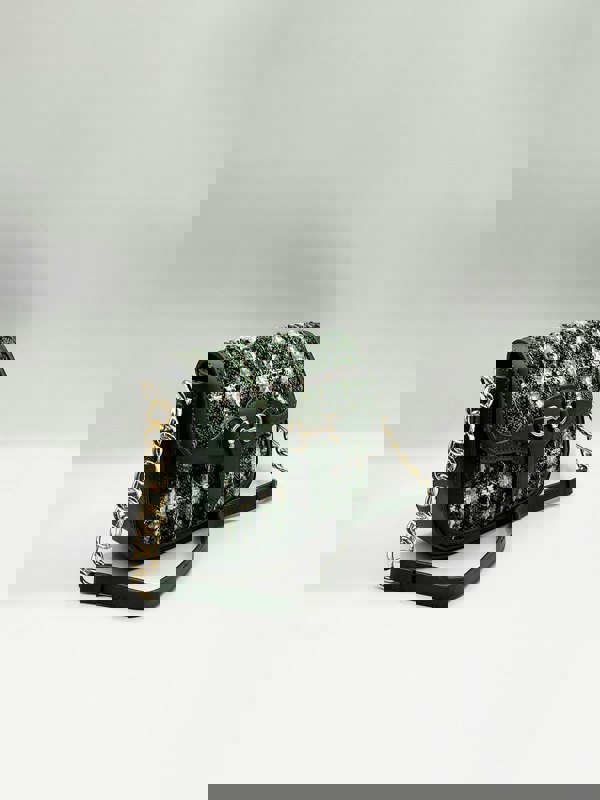 SVNX Knit Check Shoulder Bag in Khaki Green