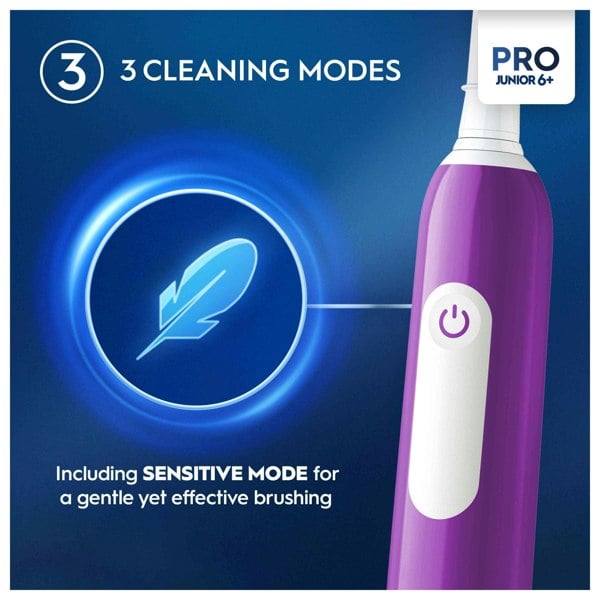 Oral-B Pro Junior Electric Toothbrush,  For Ages 6+ - Purple