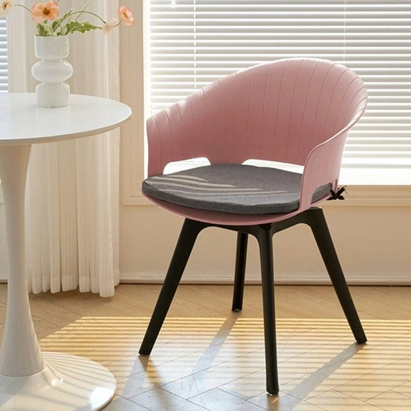 Versatile Gray Swivel Plastic Chairs, Set of Four, Durable and Lightweight Living and Home