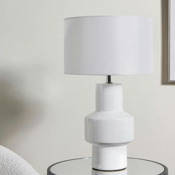 Pagazzi Lighting Salina White Ceramic Table Lamp