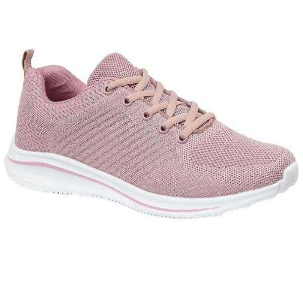 Cipriata Womens/Ladies Leona Lightweight Memory Foam Trainer - Rose Pink Sparkle
