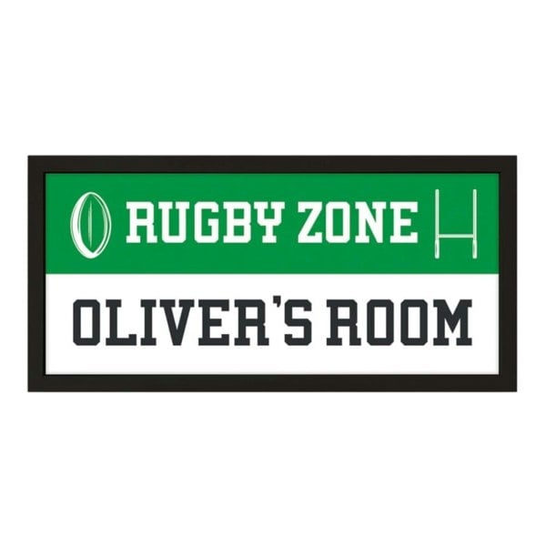 Personalised Wall Art Framed Sports Fan Rugby Zone 