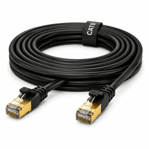 ATEK 0.5m CAT8 RJ45 Network Ethernet Cable 40Gbps Black