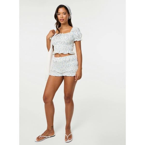 Pink Vanilla Ditsy Print Milkmaid Top