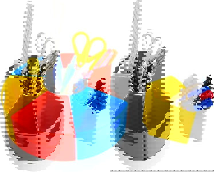 MANTRARAJ Desk Organiser 360 Degree Rotating Pen Holder Stand Table Top Organisers With 7 Compartments