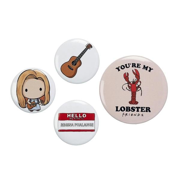 FRIENDS TV Show Set of 4 Phoebe Button Badges  Multi 