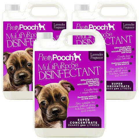 Pretty Pooch Multipurpose Disinfectant - Cleaner, Sanitiser, Deodoriser - Concentrated Formula - Lavender 5L x3