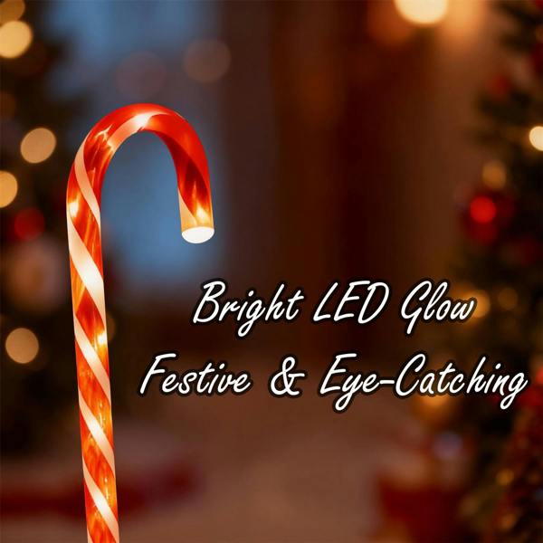55cm Outdoor Multicolour Candy Cane Lights Pack of 2 Battery Operated Festive Garden Display image 9