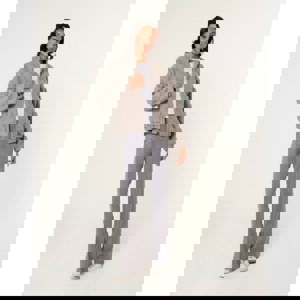 Blue Vanilla Ribbed Wide Leg Trousers