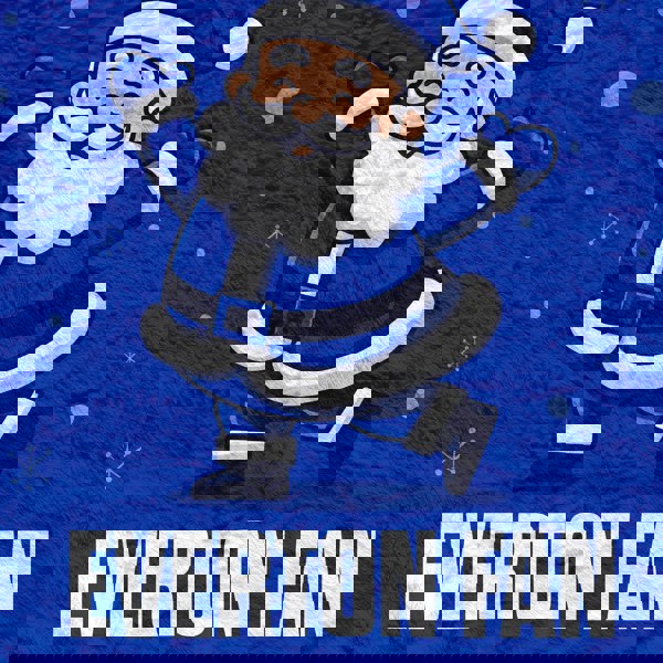 BritishmadeGifts Santa is a Everton Football Fan - Luxury Fleece Blanket 150cm X 150cm